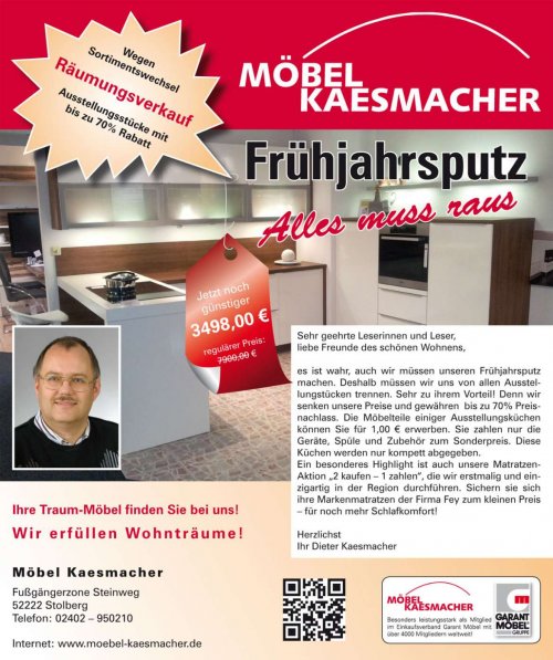 Anzeige Möbel Kaesmacher